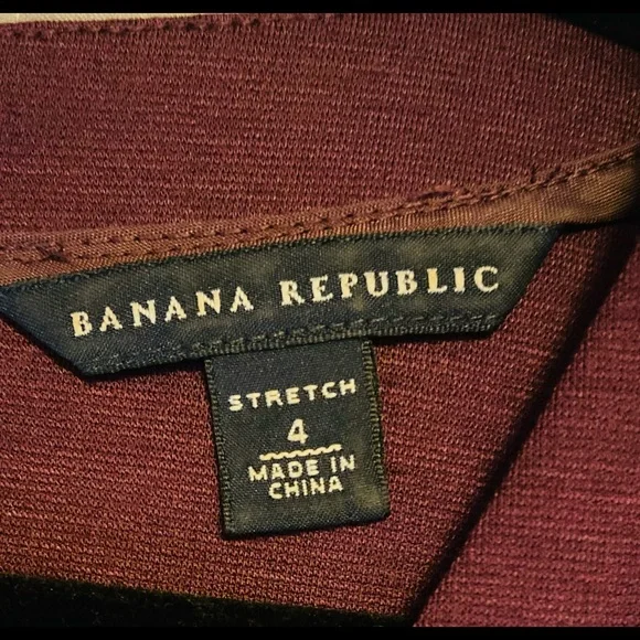 Banana Republic Plum Stretch Zip Back V-Neck Puff Sleeve Sheath Dress size - Picture 2 of 3